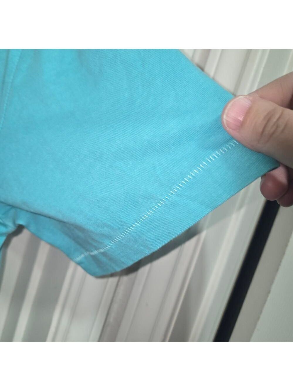 American Eagle Super Soft Logo Tee Mens M Teal Wave Graphic - Picture 6 of 12